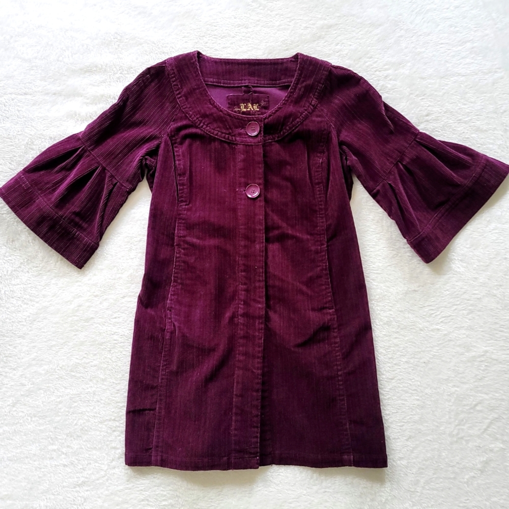 LIVE A LITTLE ROMEO & JULIETTE PURPLE  COAT/DRESS